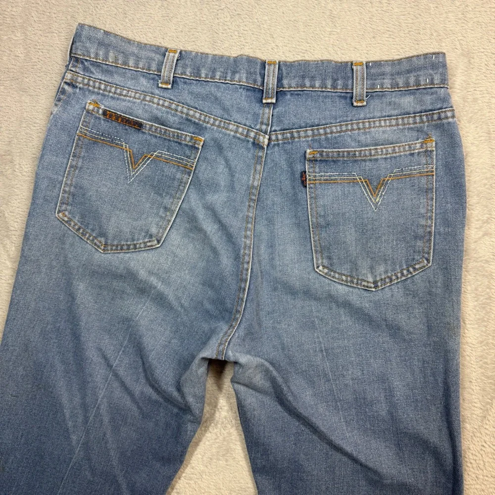 Vintage Levi's Jeans Mens 36x34 (Fits 35x33) Blue Bootcut Faded Distressed Work